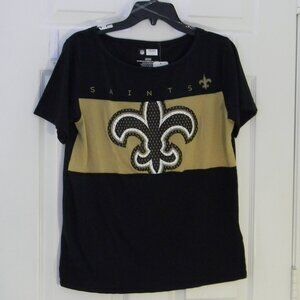 NFL Team Apparel Womens Size Small New Orleans Saints Short Sleeve Tee NWT